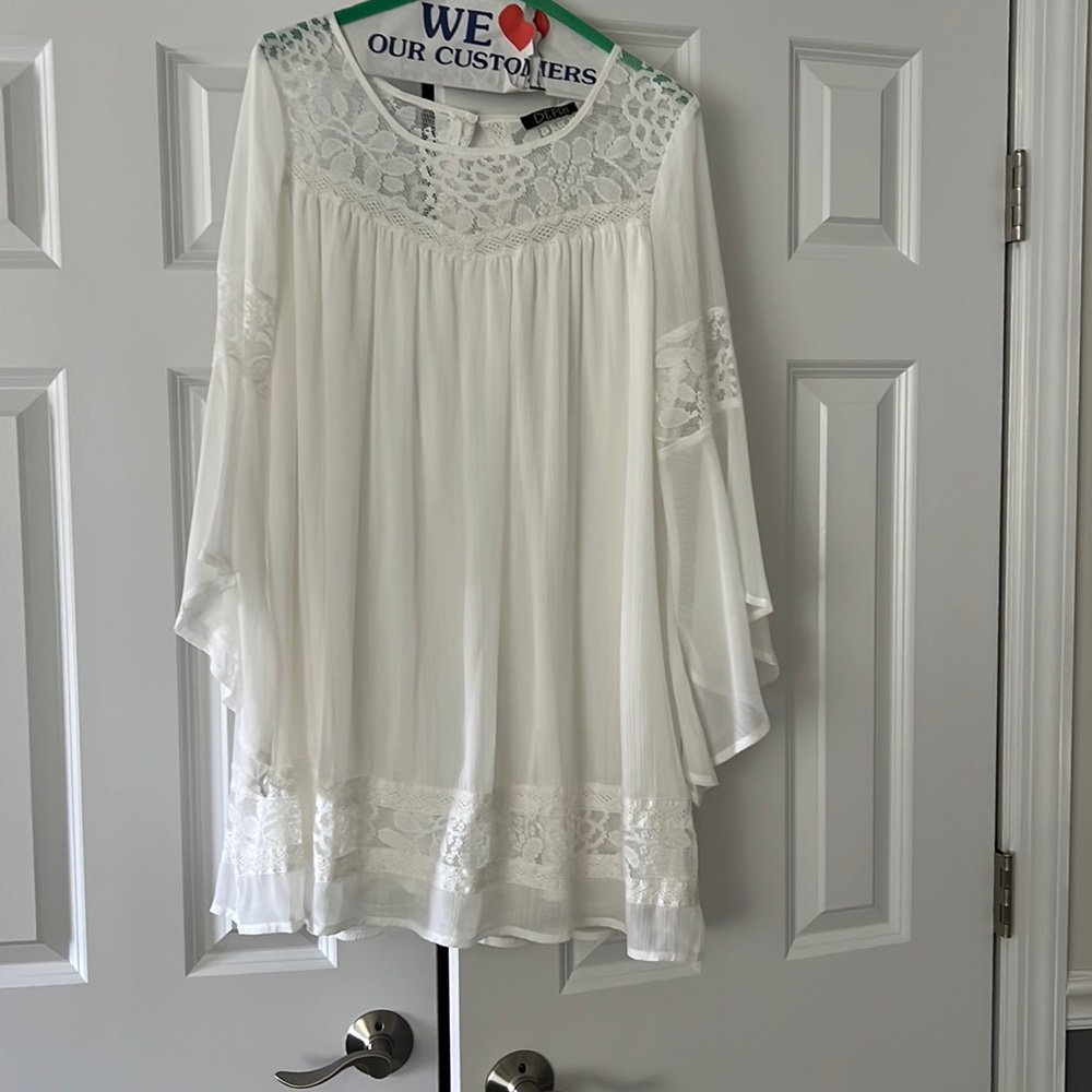 Flowy Waterfall Arm Dress